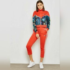 Nike Hyper Crop Pants Womens Size L Light Crimson White Floral Logo CJ5017-696